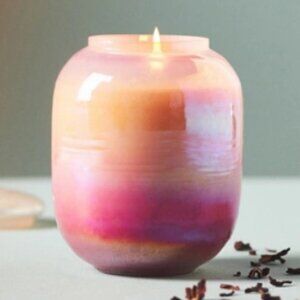 Anthropologie Irridescent Glass Scented Candle ~ Fruity Hibiscus & Pink Guava